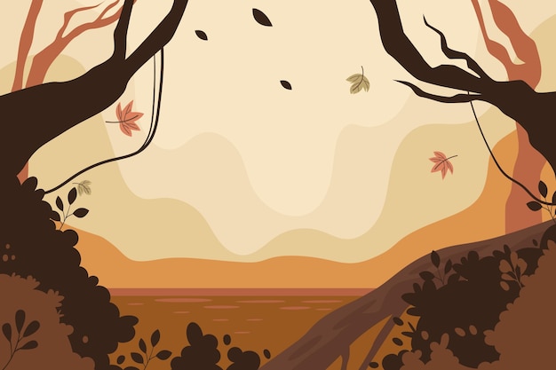 Vector gratuito fondo plano de otoño