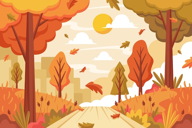 Fondo plano de otoño