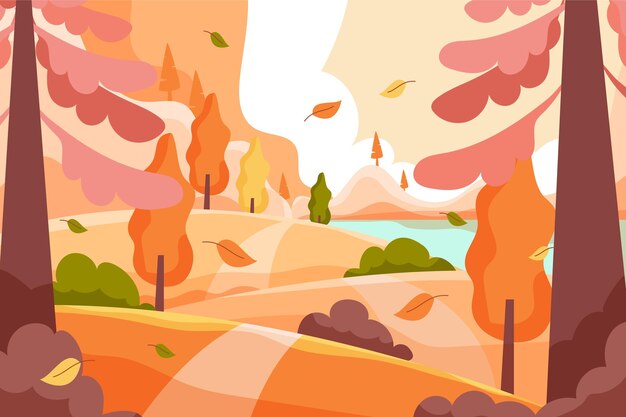 Fondo plano de otoño