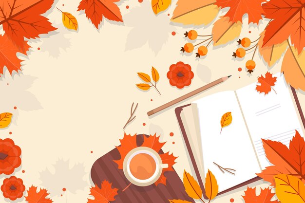 Fondo plano de otoño