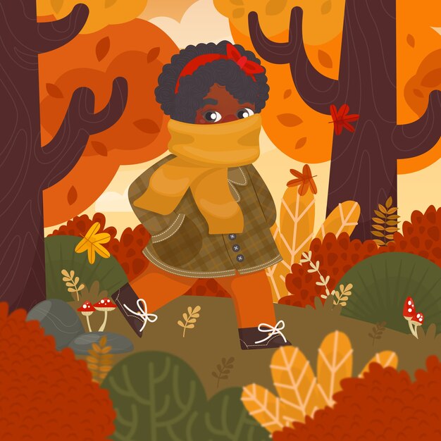 Fondo plano para el otoño