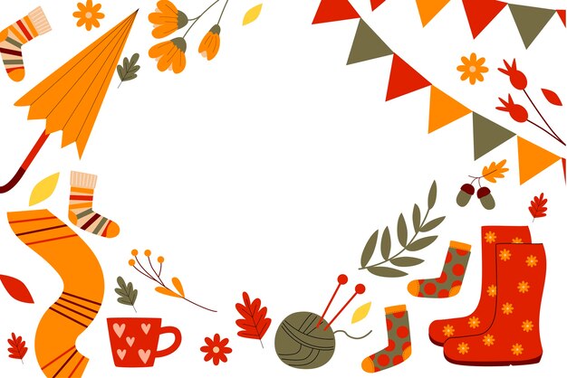 Fondo plano para el otoño
