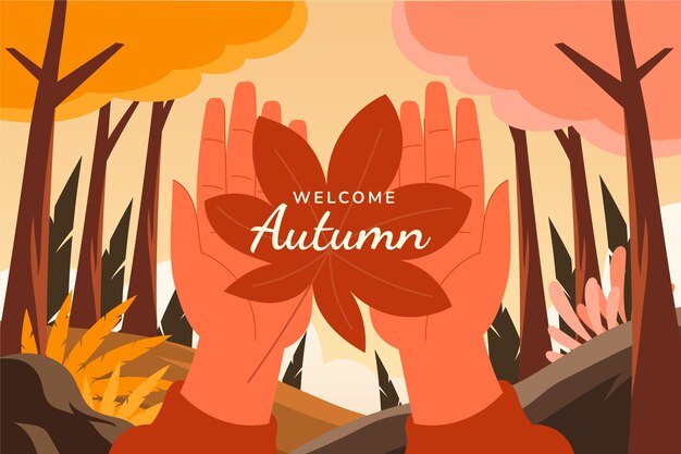 Fondo plano para el otoño