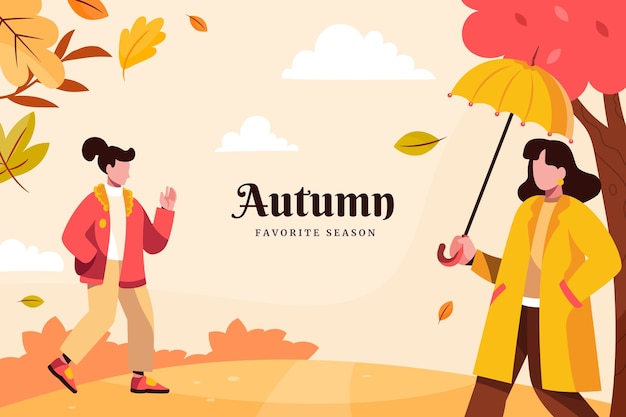 Fondo plano de otoño