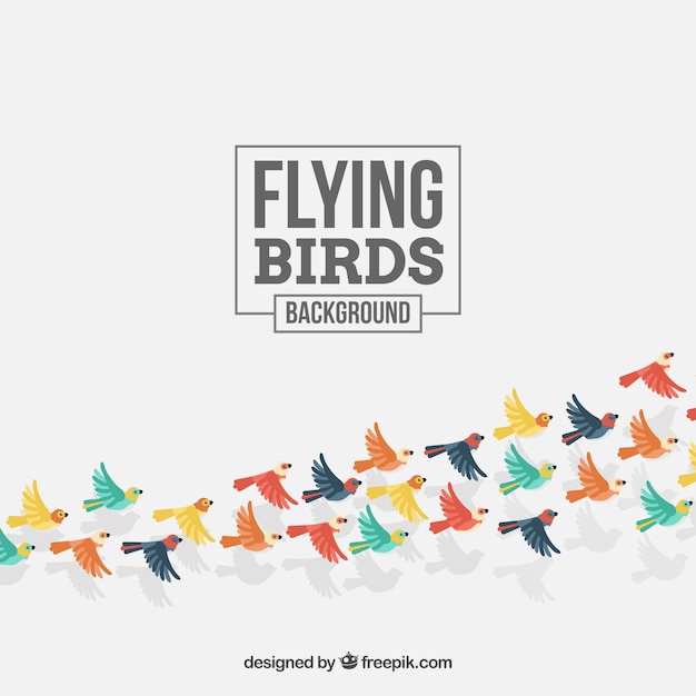 Vector gratuito fondo plano de pájaros volando