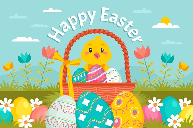 Fondo plano de pascua