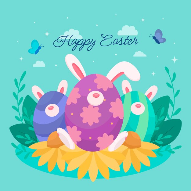 Fondo plano de pascua