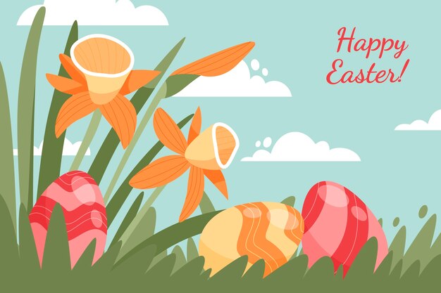 Fondo plano de pascua