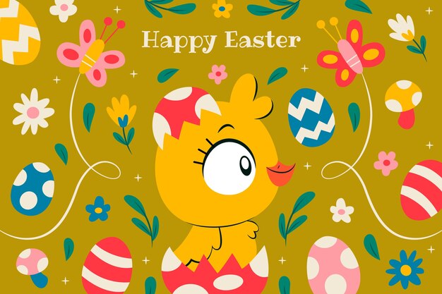 Fondo plano de pascua