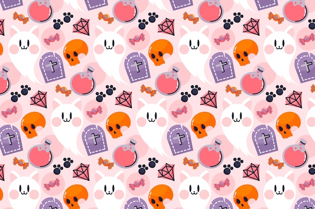 Fondo plano pastel de halloween