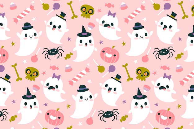 Vector gratuito fondo plano pastel de halloween