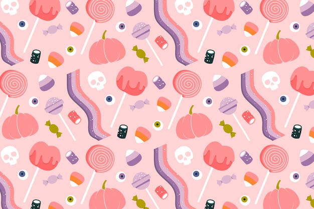 Fondo plano pastel de halloween