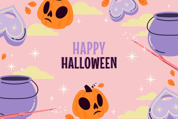 Fondo plano pastel de halloween