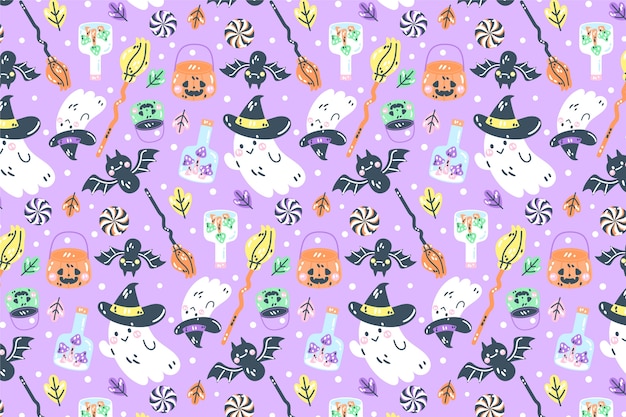 Vector gratuito fondo plano pastel de halloween