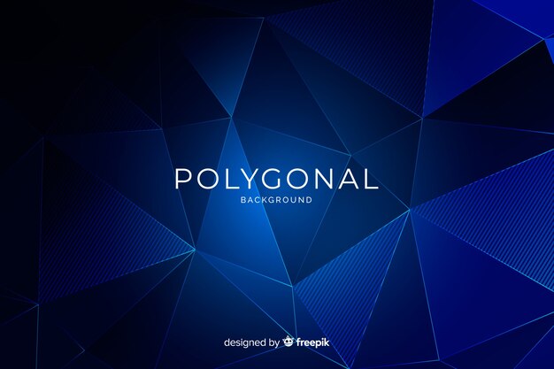 Fondo plano poligonal azul oscuro