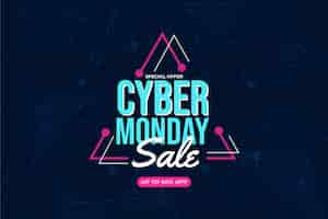 Vector gratuito fondo plano poligonal cyber monday