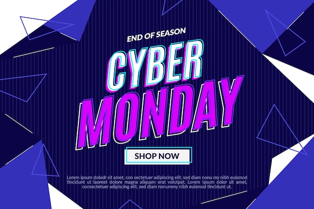 Vector gratuito fondo plano poligonal cyber monday