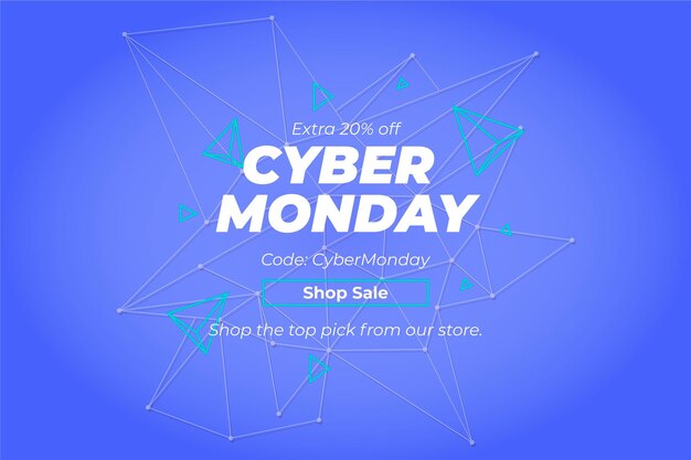 Fondo plano poligonal cyber monday