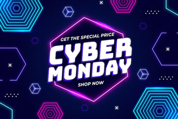 Fondo plano poligonal cyber monday