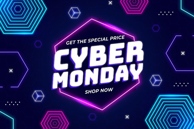 Fondo plano poligonal cyber monday