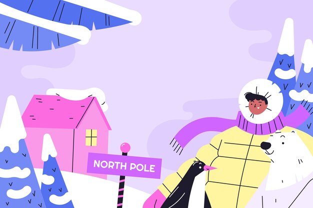 Fondo plano del polo norte