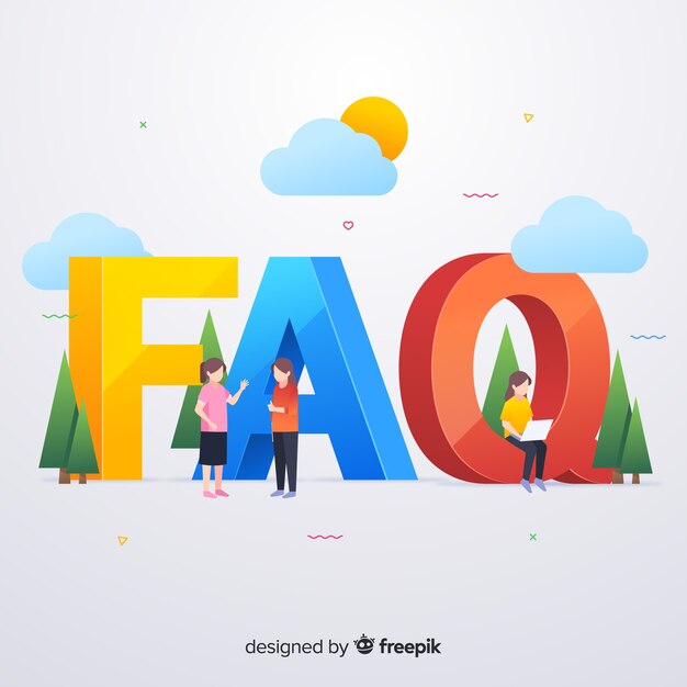 Fondo plano preguntas frecuentes