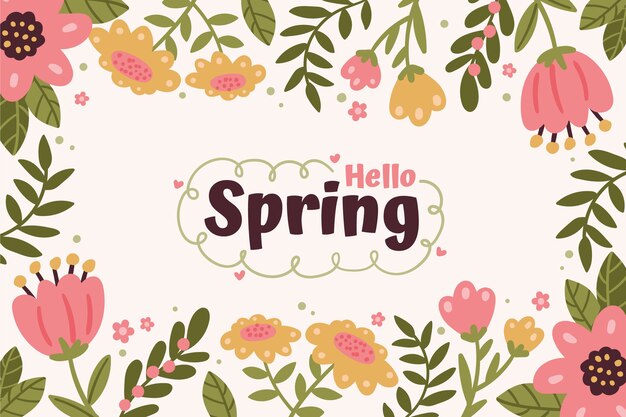 Fondo plano de primavera