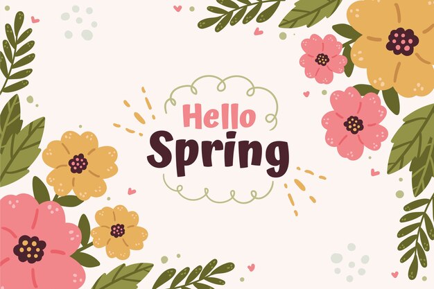 Fondo plano de primavera