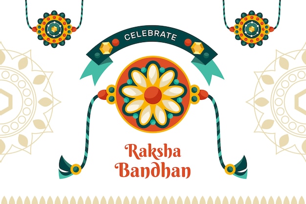 Vector gratuito fondo plano de raksha bandhan