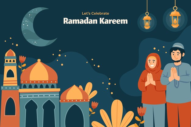 Fondo plano de ramadan kareem