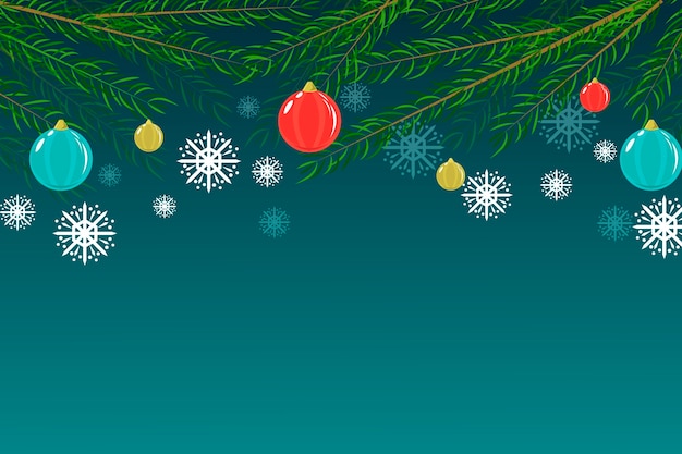 Vector gratuito fondo plano de ramas de árbol de navidad