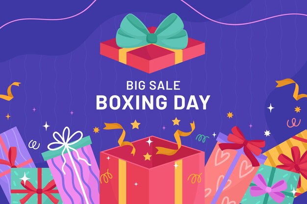 Fondo plano de rebajas de boxing day