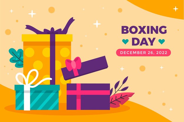 Fondo plano de rebajas de boxing day