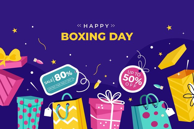 Fondo plano de rebajas de boxing day