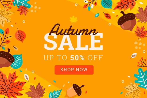 Fondo plano rebajas otoño