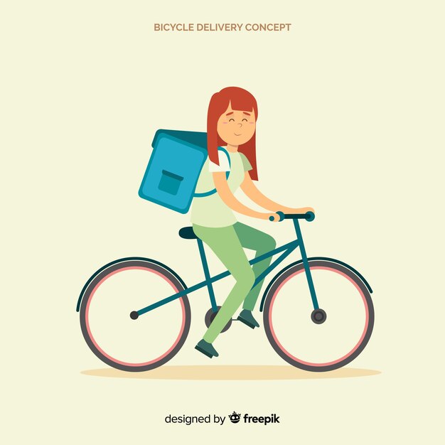 Fondo plano repartidora en bicicleta