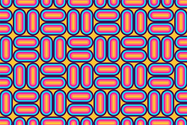 Fondo plano retro de los años 60 o 70 con patrón