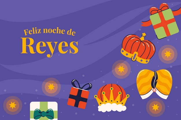 Vector gratuito fondo plano reyes magos