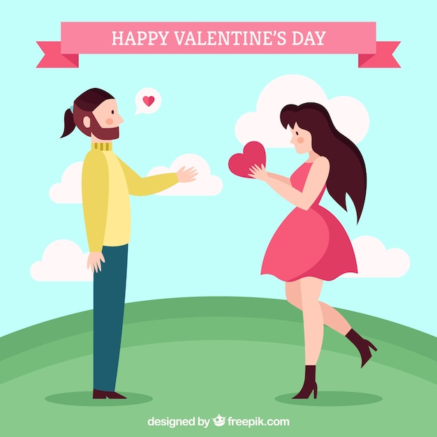 Vector gratuito fondo plano de san valentín