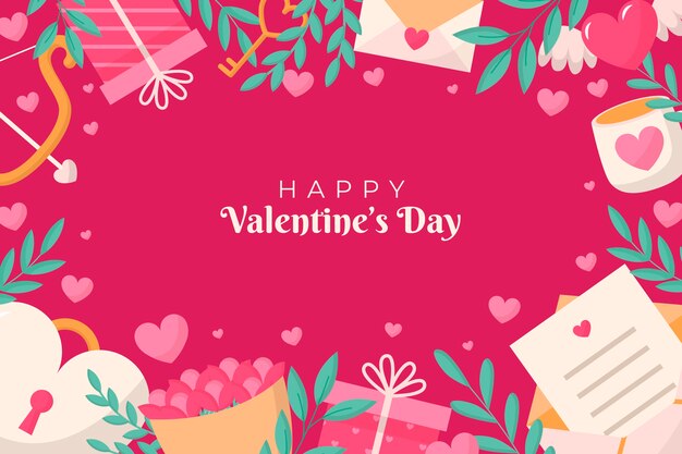 Fondo plano de san valentín