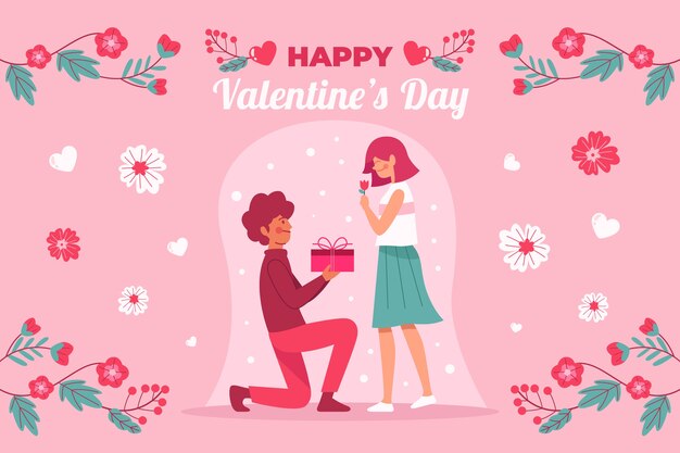 Vector gratuito fondo plano de san valentín