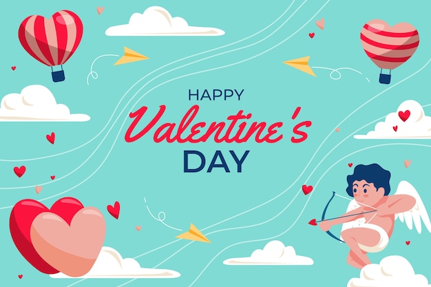 Vector gratuito fondo plano de san valentín