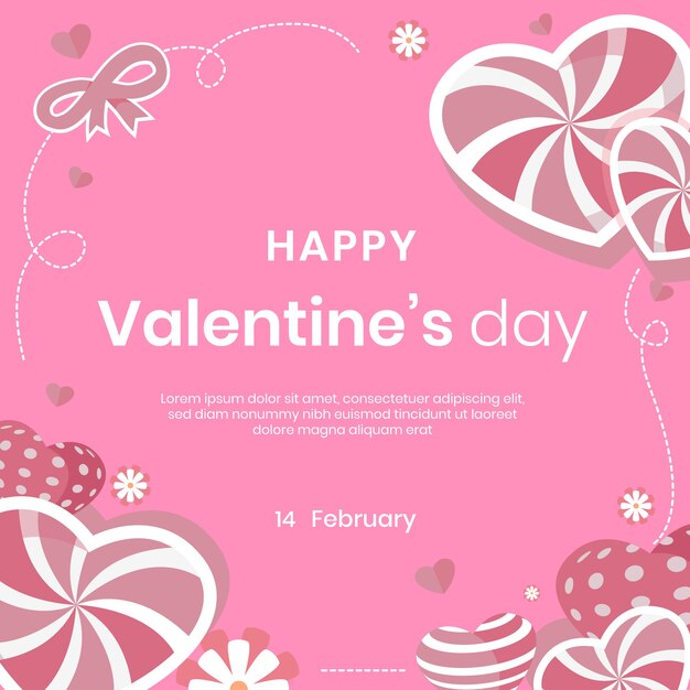 Vector gratuito fondo plano de san valentín