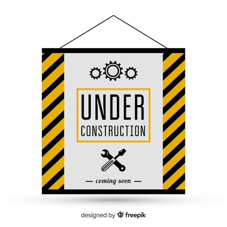 Vector gratuito fondo plano señal de advertencia de construcción