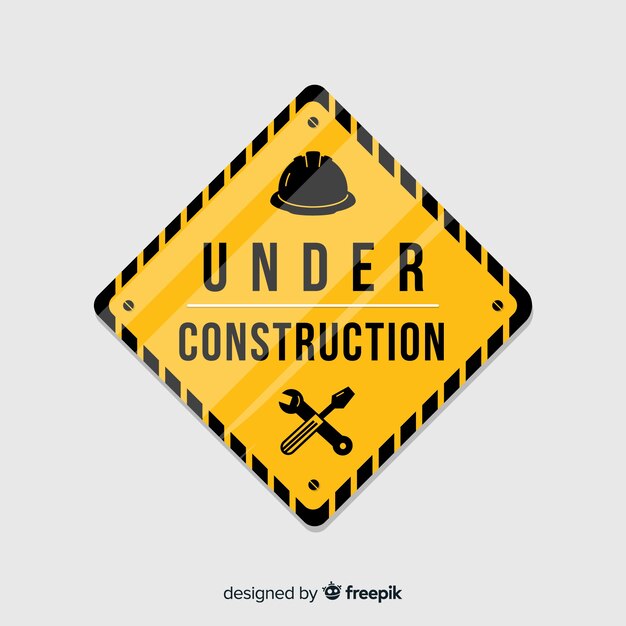 Fondo plano señal de advertencia de construcción