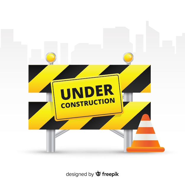 Fondo plano señal de advertencia de construcción