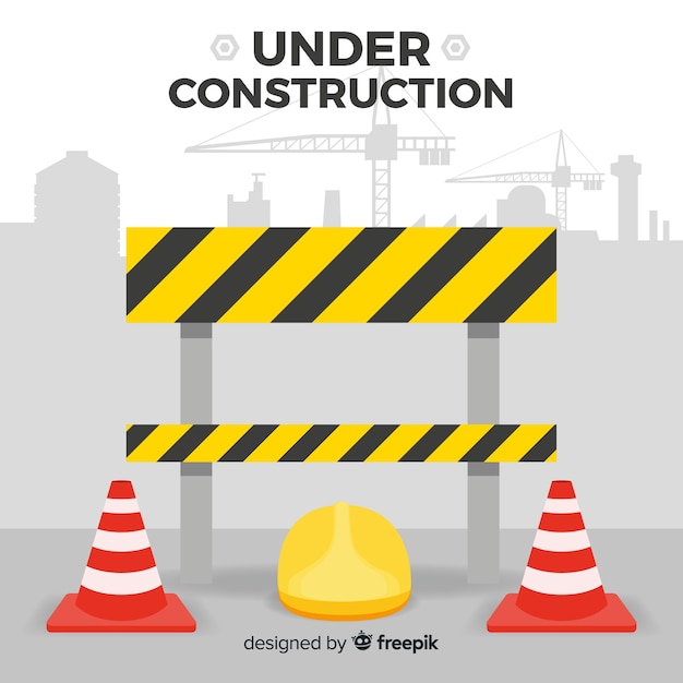 Fondo plano señal de advertencia de construcción