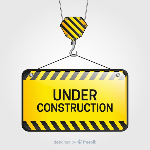 Fondo plano señal de advertencia de construcción
