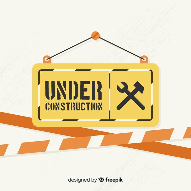 Fondo plano señal de advertencia de construcción