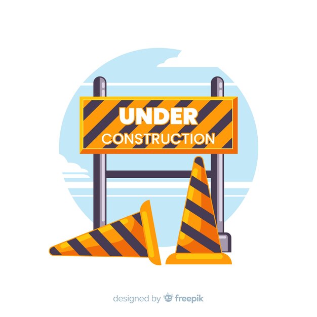 Fondo plano señal de advertencia de construcción